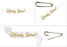 img 1 attached to 🎉 Retirement Novelty Sash with Pin – Officially Retired! Ideal for Work Parties, Events, Gifts, Decorations. Fits Men & Women of All Sizes. Great Party Supplies & Favors, by JPACO