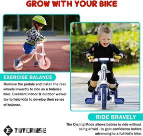 img 2 attached to 🚲 JOYCRUISE 3-in-1 Kids Tricycle for Ages 1-4: Toddler Baby Balance Bike - Folding Trike for Boys and Girls - Adjustable Seat - Convertible Rear Wheels - Removable Pedals (Black/White)