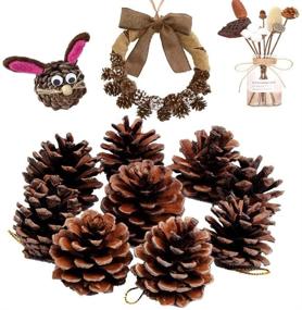 img 3 attached to Holiday Joy with JOHOUSE Natural Pine Cones: Festive Rustic Pinecone Fall Garland & Tree Ornaments for Christmas, Halloween, and Thanksgiving Decorations - Set of 18 PCS