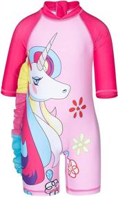 img 2 attached to Unicorn Protection Swimsuit Bathing Toddler Apparel & Accessories Baby Girls for Clothing