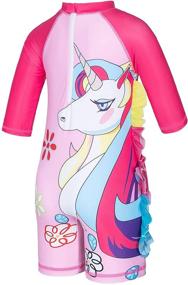 img 1 attached to Unicorn Protection Swimsuit Bathing Toddler Apparel & Accessories Baby Girls for Clothing