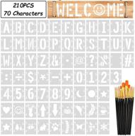 enhance your diy projects with 210 pcs gibolin interlocking alphabet numbers stencils and brushes for impeccable artistic creations on wood, walls, and more logo