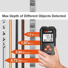 img 2 attached to 🔍 Lomvum 5-in-1 Wall Detector: High Precision Stud Finder, Center Finder, Metal & Live AC Wire Scanner with Sound Warning - Electronic Multi Function Stud Sensor