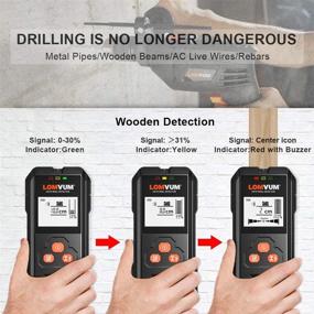 img 1 attached to 🔍 Lomvum 5-in-1 Wall Detector: High Precision Stud Finder, Center Finder, Metal & Live AC Wire Scanner with Sound Warning - Electronic Multi Function Stud Sensor