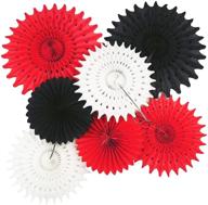 🎓 black and red graduation decorations 2021 - qian's party mickey mouse party supplies for minnie mouse birthday decorations and red black birthday party décor with tissue paper fans logo