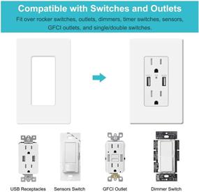 img 2 attached to 🔌 MLLIZH 10 Pack 1-Gang Screwless Wall Plate, Decora Outlet Cover Plates, 4.57” H x 2.76” L, Light Switch, Dimmer, GFCI, USB Outlet