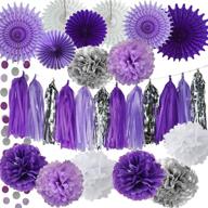 🎓 purple graduation decorations 2021, purple silver birthday decorations for women, lavender baby shower decorations, & purple silver bridal shower decorations. logo