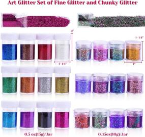 img 2 attached to ✨ Anezus Chunky and Fine Glitter Set - 24Pcs, 310g Craft Glitter for Tumblers, Nail, Slime, Epoxy