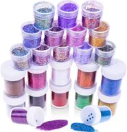 ✨ anezus chunky and fine glitter set - 24pcs, 310g craft glitter for tumblers, nail, slime, epoxy logo