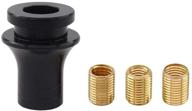 premium aluminum shift knob boot retainer jam nut adapter for manual gear shifter lever m12 x 1.25 - includes 3 copper adapters logo