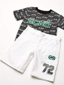 img 1 attached to 👕 Boys' Short Sleeve All Over Logo T-shirt and Shorts Set by Marc Ecko