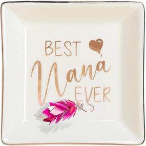 img 4 attached to Nana Gifts: Ceramic Jewelry Tray & 👵 Ring Dish for Grandmas - Best Nana Ever