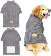 🐶 scenereal dog sweater with leash hole - cable knit turtleneck sweaters for small medium large dogs - cold weather coats & sweatshirts to keep dogs warm in fall/winter логотип