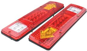 img 1 attached to 🚦 PerfecTech RV 19 LED Trailer Tail Lights Red White-Amber - Integrated Turn Signal & Running Lamp for ATV Truck (12V) - Pack of 2