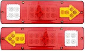 img 3 attached to 🚦 PerfecTech RV 19 Светодиодные фонари задние для прицепов красный бело-желтый - Интегрированный указатель поворота и фонарь для бегущей лампы для ATV грузовика (12V) - Упаковка из 2