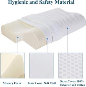 img 1 attached to 💤 VECELO Bed Memory Foam Contour Pillow - Hypoallergenic Supportive Relief - Soft Plush Fiber Fill - Washable Zippered Cover - Neck Pain Relief - Ideal for Side Sleepers (1 Count, Pack of 1, White)