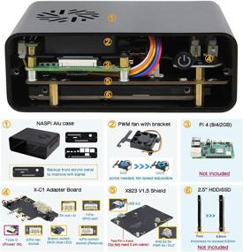 img 1 attached to 📦 Geekworm NASPi 2.5 inch SATA HDD/SSD NAS Storage Kit for Raspberry Pi 4 Model B (Raspberry Pi 4 Not Included)