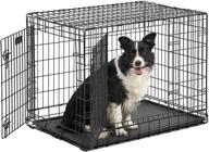 🐾 ultima pro professional series - extra strong midwest dog crate: durable double door folding metal crate with divider panel, roller feet for floor protection, and leak-proof plastic pan логотип