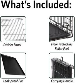 img 2 attached to 🐾 Ultima Pro Professional Series - Extra Strong MidWest Dog Crate: Durable Double Door Folding Metal Crate with Divider Panel, Roller Feet for Floor Protection, and Leak-Proof Plastic Pan