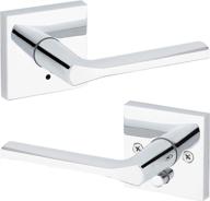 🚪 modern lisbon door handle lever - slim square design in polished chrome for home bedroom or bathroom privacy (91550-023) логотип