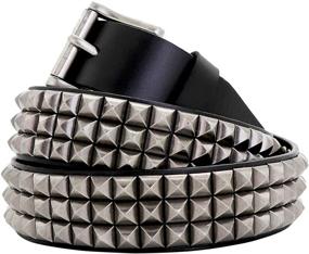 img 3 attached to Womens Leather Studded Nickel Pyramid Women's Accessories