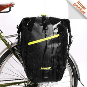 img 4 attached to Rhinowalk Waterproof Bike Pannier Bag - 27L Capacity for Bicycle Cargo Rack, Laptop, & Cycling Accessories