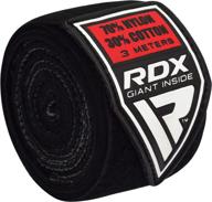 🥊 rdx boxing hand wraps inner gloves for punching - ultimate protective gear for mma, muay thai, kickboxing, martial arts training and combat sports - 3 meter elasticated bandages under mitts logo