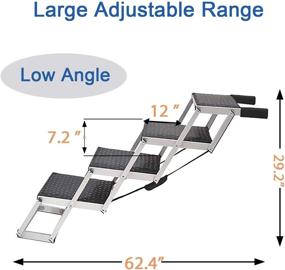 img 2 attached to 🐶 Zerria Upgraded Extra Wide Dog Car Stair for Large Dogs - Lightweight Aluminum Foldable Pet Ladder Ramp with Nonslip Surface - Ideal for High Beds, Trucks, Cars, and SUVs - Supports up to 200 lbs - 4 Steps