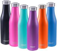 🍆 ultra-durable drinco deep purple stainless steel water bottle - slim design, triple insulated, wide mouth, 17oz capacity, powder coated finish, 18/8 grade logo