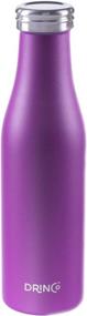 img 2 attached to 🍆 Ultra-Durable Drinco Deep Purple Stainless Steel Water Bottle - Slim Design, Triple Insulated, Wide Mouth, 17oz Capacity, Powder Coated Finish, 18/8 Grade