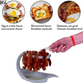 img 3 attached to 🥓 Microwave Bacon Cooker Tray for Crispy Bacon in Minutes, Reducing Fat by up to 35% for a Healthy Breakfast - 10.5 x 6.3 x 5.7 inch