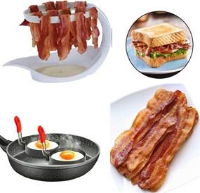 img 1 attached to 🥓 Microwave Bacon Cooker Tray for Crispy Bacon in Minutes, Reducing Fat by up to 35% for a Healthy Breakfast - 10.5 x 6.3 x 5.7 inch