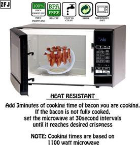 img 2 attached to 🥓 Microwave Bacon Cooker Tray for Crispy Bacon in Minutes, Reducing Fat by up to 35% for a Healthy Breakfast - 10.5 x 6.3 x 5.7 inch