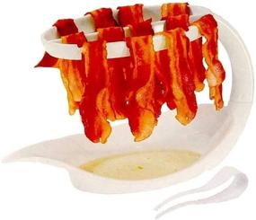 img 4 attached to 🥓 Microwave Bacon Cooker Tray for Crispy Bacon in Minutes, Reducing Fat by up to 35% for a Healthy Breakfast - 10.5 x 6.3 x 5.7 inch