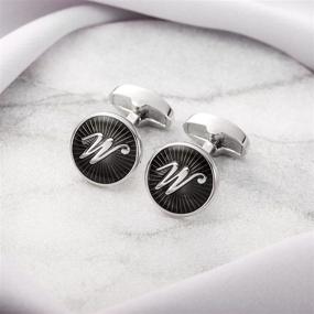 img 3 attached to AMITER Initial Letter Cufflinks for Men's Accessories - Ideal Gift