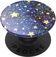 popsockets popgrip: глиттер звездные сны темно-синяя ручка для телефона и подставка, складная, съемная верхняя часть логотип