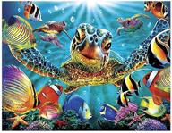 🎨 kimily turtle diy paint by numbers: create stunning green sea turtle art with ocean animals acrylic painting kit for adults and kids - perfect home wall decor for living room or bedroom logo