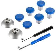 extremerate 8-in-1 blue metal magnetic thumbsticks analog joysticks - compatible with xbox one, xbox one elite, xbox one s, xbox series x, ps4 slim, ps4 pro, ps4 controller - includes t8h cross screwdrivers logo