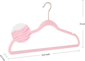 img 3 attached to 👶 NesTidy Kids Velvet Hangers 60 Pack - Non-Slip Pink Baby Hangers with Rose Gold Hook, Perfect for Children's Shirts, Pants, Sweaters & Dress Clothes - Space Saving Toddler Felt Hangers