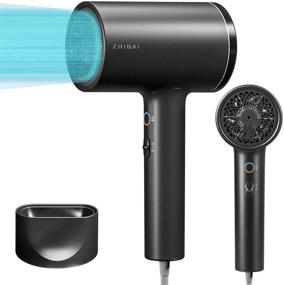 img 4 attached to Ionic Hair Dryer - 1800W Negative Ion Hairdryers Blow Dryer for Professional Use, with 3 Heat Settings, 2 Speeds, 1 Magnetic Nozzle - Suitable for Men, Women, Kids, Home, Travel, Salon