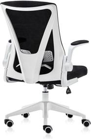 img 3 attached to Ergonomic Desk Chair with Lumbar Support, Swivel, and Adjustable Mid Back - Home Office Computer Chair for Women and Adults - White+Black