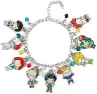 🌟 blumou my hero academia bracelet: stylish deku mha charm bracelet for women & girls - perfect anime manga cosplay jewelry gift logo