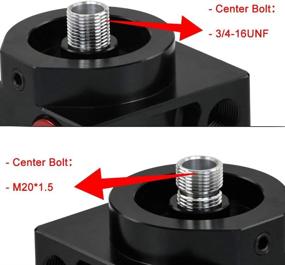 img 2 attached to 🔧 PTNHZ M20 x 1.5 /AN8 Oil Filter Remote Engine Transmission Mount with Thermostat Sandwich Adaptor 4 Ports AN10: Efficient Oil Filtration and Temperature Regulation Solution