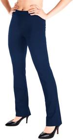 img 2 attached to Comfort and Style Combined: Yogipace Women's Petite/Regular/Tall Straight Leg Yoga Dress Pants with Belt Loops