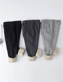 img 2 attached to Шерстяные спортивные джоггеры с подкладкой из шерпы 👖 Спортивные брюки для детей, унисекс, от Yeokou
