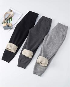 img 1 attached to Шерстяные спортивные джоггеры с подкладкой из шерпы 👖 Спортивные брюки для детей, унисекс, от Yeokou