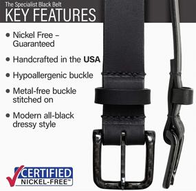 img 3 attached to 👔 Premium Specialist Black Belt: Elegant Nickel Leather Design