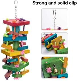 img 2 attached to 🦜 Colorful Knots African Grey Wooden Block Chew Toys for Small and Medium Parrots and Birds - Dono Parrot Knots Blocks with Multiple Biting Features