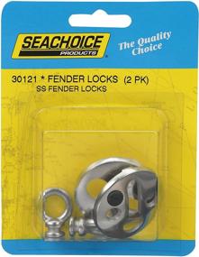 img 1 attached to 🔒 Seachoice 30121 Fender Locks, Stainless Steel, 1.5-inch Flange, 3/8-inch Eye Diameter, Pack of 2