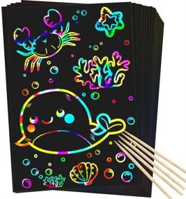 img 4 attached to Unleash Your Inner Artist with RMJOY Scratch Rainbow Art Paper